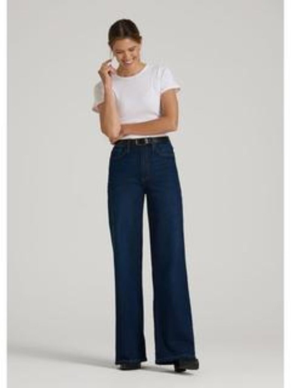 American Tall Chloe High Rise Flare Jeans Cotton Denim Pants Wide Leg New 34